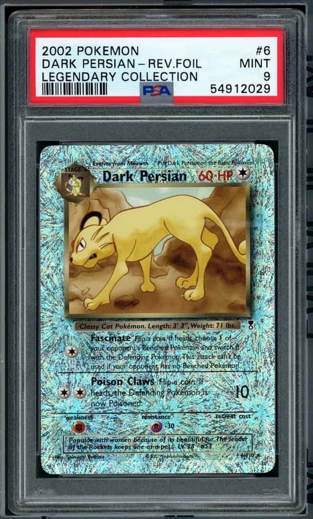 POKEMON DARK PERSIAN 2002 LEGENDARY COLLECTION #6 REV.FOIL PSA 9