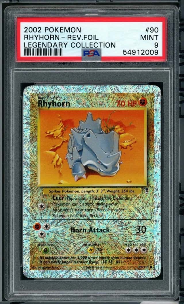 POKEMON RHYHORN 2002 LEGENDARY COLLECTION #90 REV.FOIL PSA 9