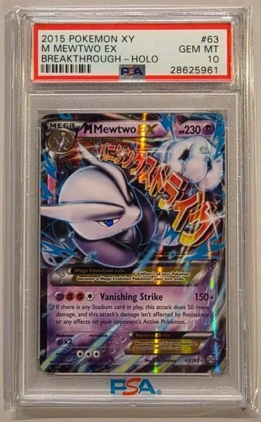 Pokémon Mega Mewtwo EX 63/162 Holo Ultra Rare Card XY Breakthrough 2015 PSA 10