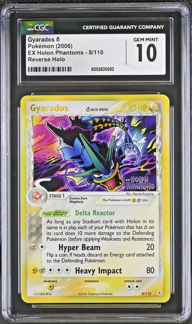 2006 Pokémon Gyarados δ Reverse Holo EX Holon Phantoms 8/110 CGC 10