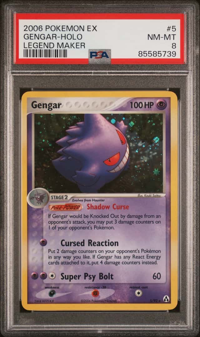 2006 POKEMON EX GENGAR-HOLO LEGEND MAKER #5 PSA 8