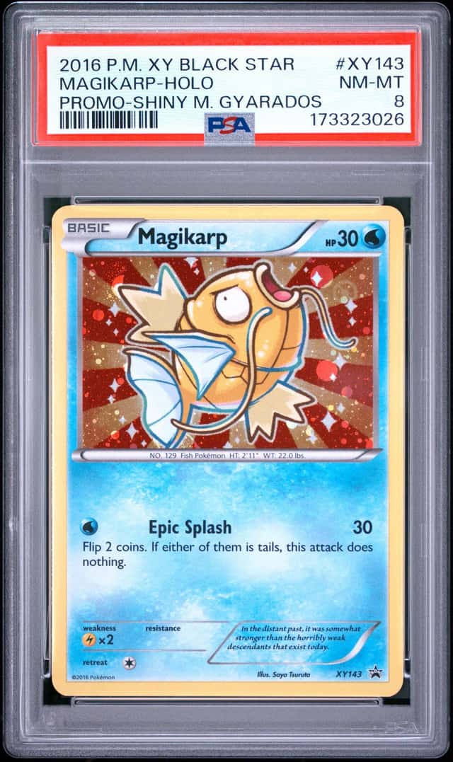 2016 Pokemon XY Black Star Promo Magikarp Holo Shiny Mega Gyarados PSA 8