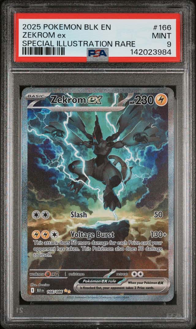 ZEKROM EX 2025 POKEMON BLACK BOLT 166/086 SIR PSA 9 Q3963-7
