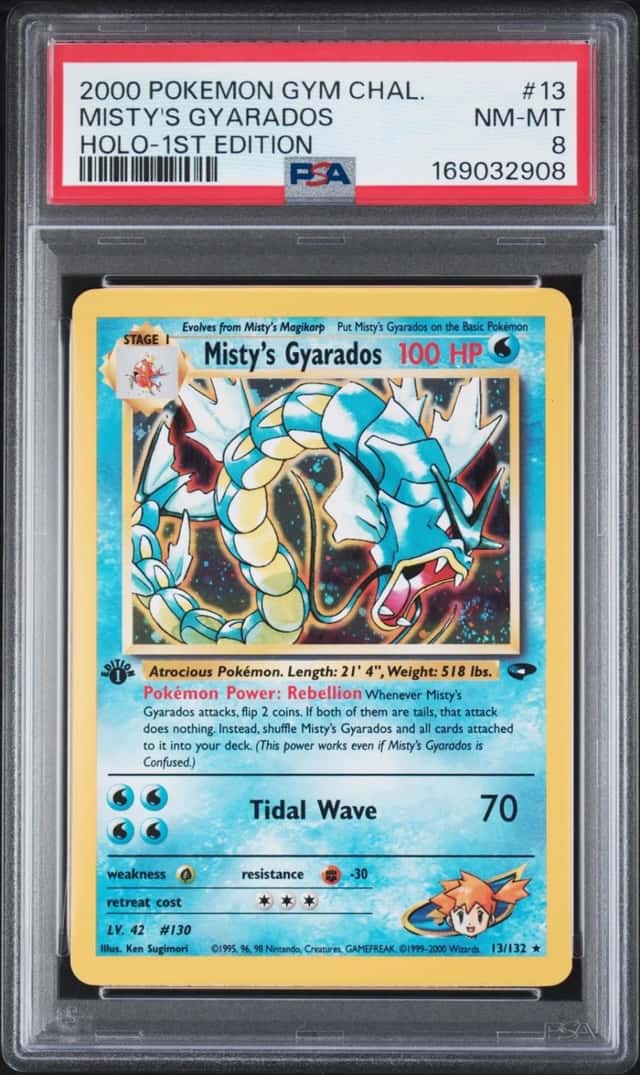 2000 POKEMON GYM CHALLENGE HOLO-1ST EDITION #13 MISTY'S GYARADOS PSA 8