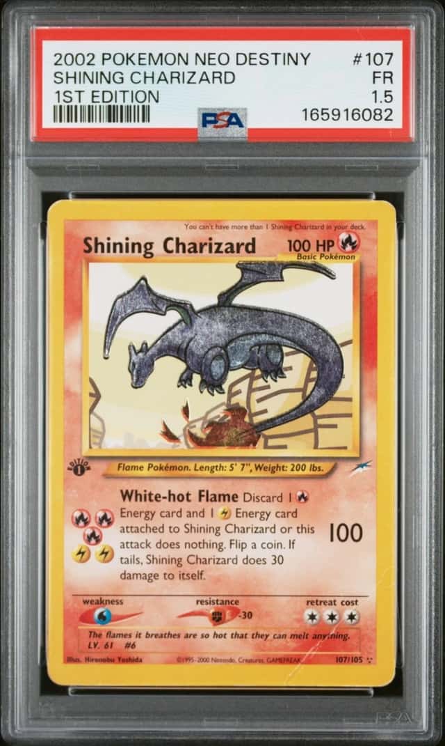 2002 POKEMON NEO DESTINY 1ST EDITION #107 SHINING CHARIZARD PSA 1.5