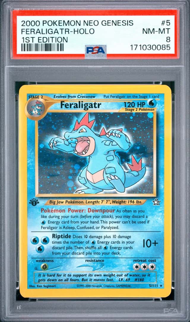 2000 POKEMON NEO GENESIS 1ST EDITION #5 FERALIGATR-HOLO PSA 8