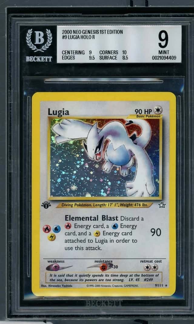2000 Pokemon Neo Genesis 1st Edition #9 Lugia Holo R BGS 9 