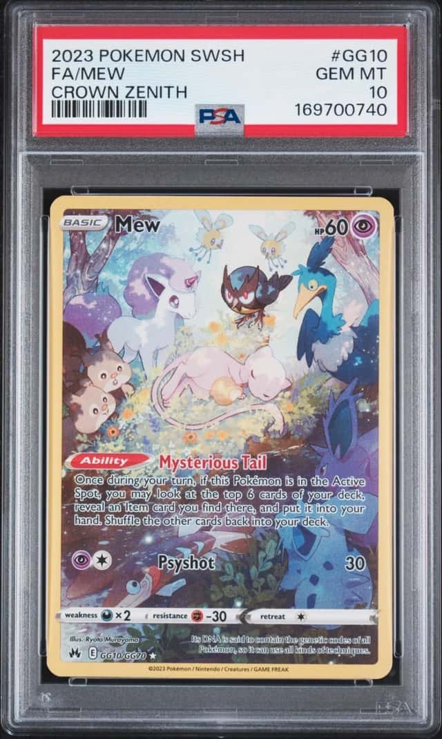 2023 POKEMON SWORD & SHIELD CROWN ZENITH #GG10 FULL ART/MEW PSA 10