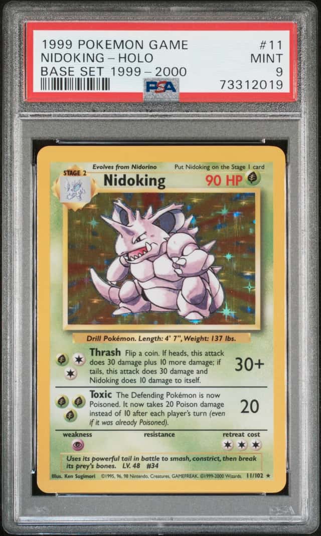 1999-2000 Pokemon Base Set Nidoking Holo 11/102 4th Print WOTC PSA 9 POP 18