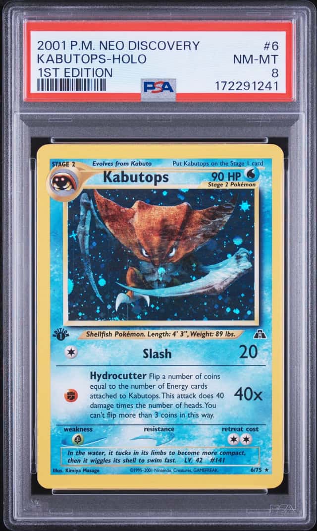Kabutops Holo #6 Neo Discovery 1st Edition 2001 Pokemon PSA 8