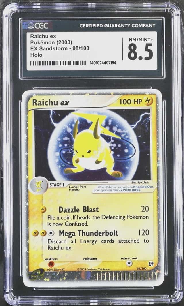 2003 Pokémon Raichu ex Holo EX Sandstorm #98/100 CGC 8.5