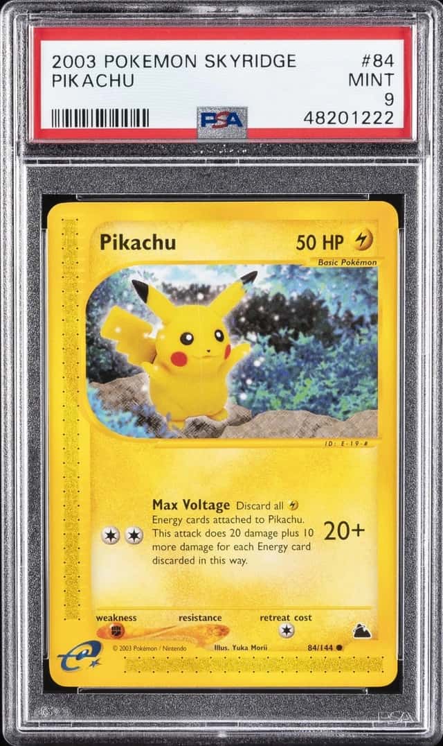 2003 POKEMON SKYRIDGE #84 PIKACHU PSA 9