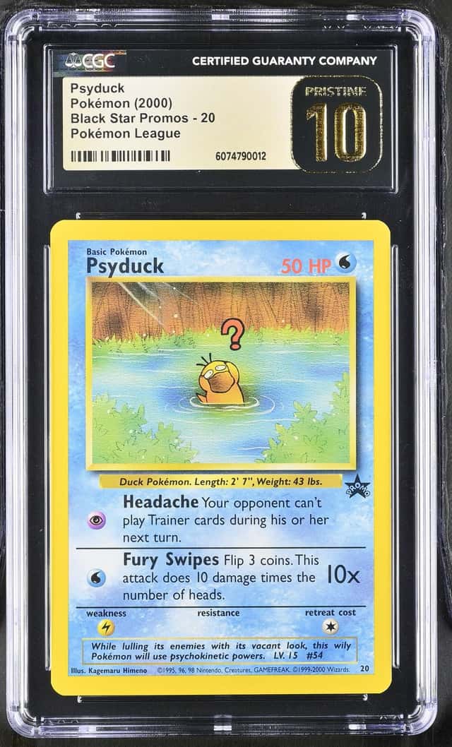 2000 Pokemon Psyduck #20 WOTC Black Star Promo CGC Pristine 10 POP 38