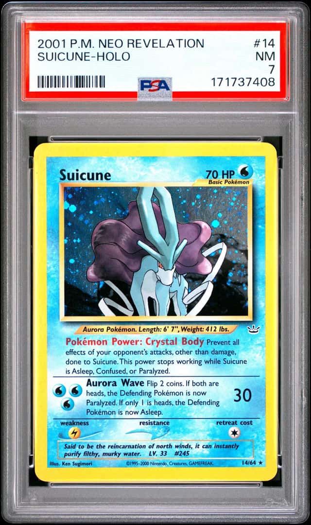 Pokemon Neo Revelation Suicune Holo #14 PSA 7