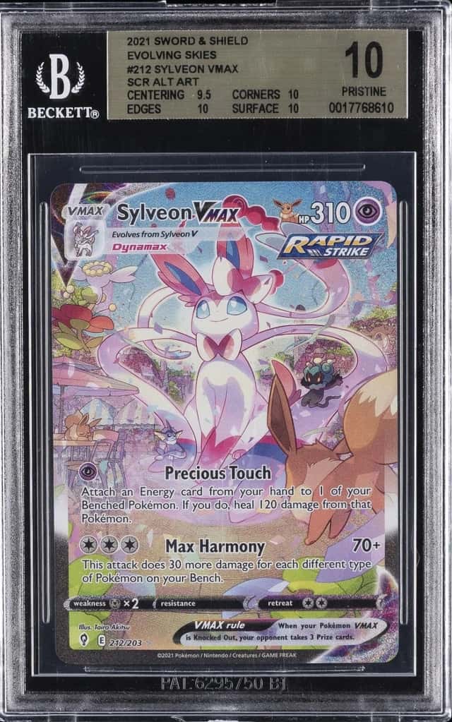 2021 POKEMON SWORD & SHIELD EVOLVING SKIES SCR ALT ART #212 SLYVEON VMAX BGS 10