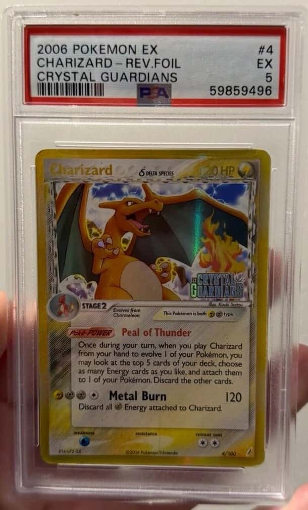 Pokemon 2006 EX Crystal Guardians Charizard Reverse Foil 4/100 PSA 5 