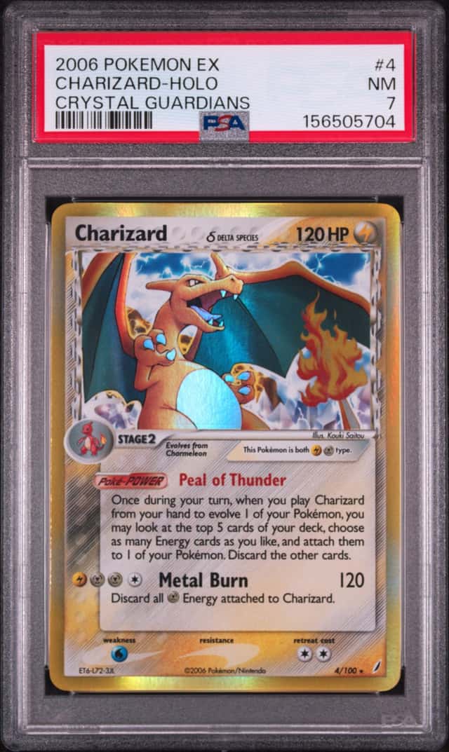 POKEMON CHARIZARD-HOLO 2006 EX CRYSTAL GUARDIANS #4 PSA 7