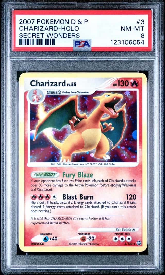 2007 POKEMON DIAMOND & PEARL SECRET WONDERS #3 CHARIZARD HOLO PSA 10