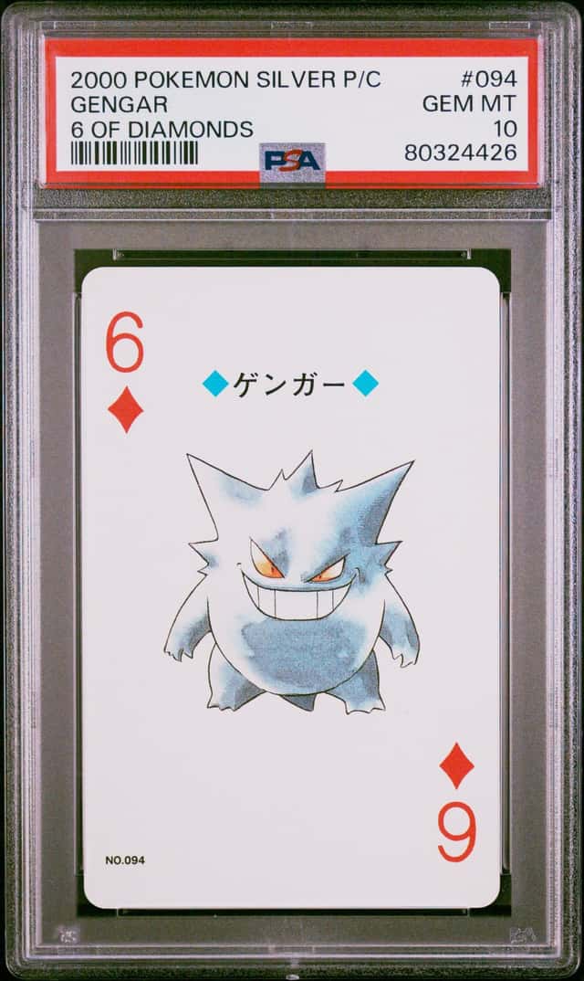 2000 Pokemon Silver Playing Cards 6 of Diamonds #094 Gengar PSA 10 GEM MINT