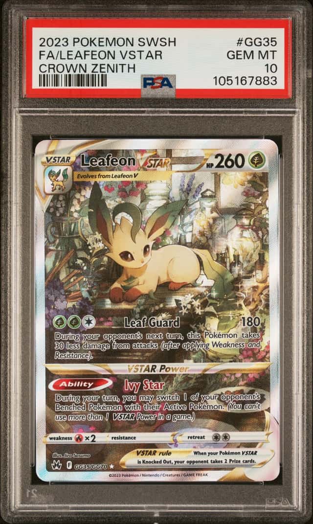 2023 Pokemon SWSH Crown Zenith #GG35 FA Leafeon VSTAR PSA 10 GEM MINT