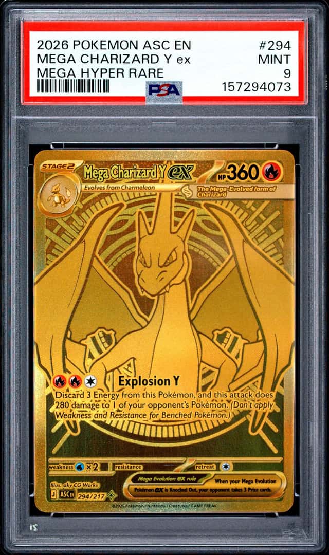 MEGA CHARIZARD Y EX PSA 9 2026 POKEMON ASCENDED HEROES #294/217 HYPER RARE 4073