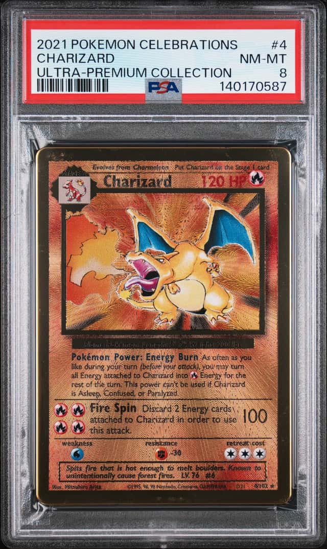 CHARIZARD PSA 8 2021 POKEMON CELEBRATIONS #4 ULTRA PREMIUM COLL UPC 0587