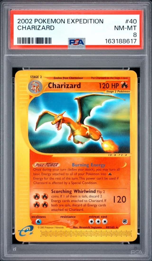 2002 POKEMON EXPEDITION #40 CHARIZARD PSA 8