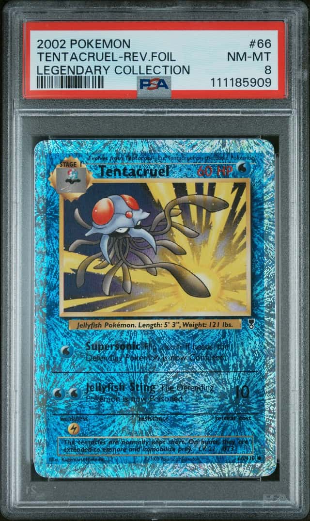 2002 Pokemon Legendary Collection Tentacruel Reverse Holo #66/110 PSA 8
