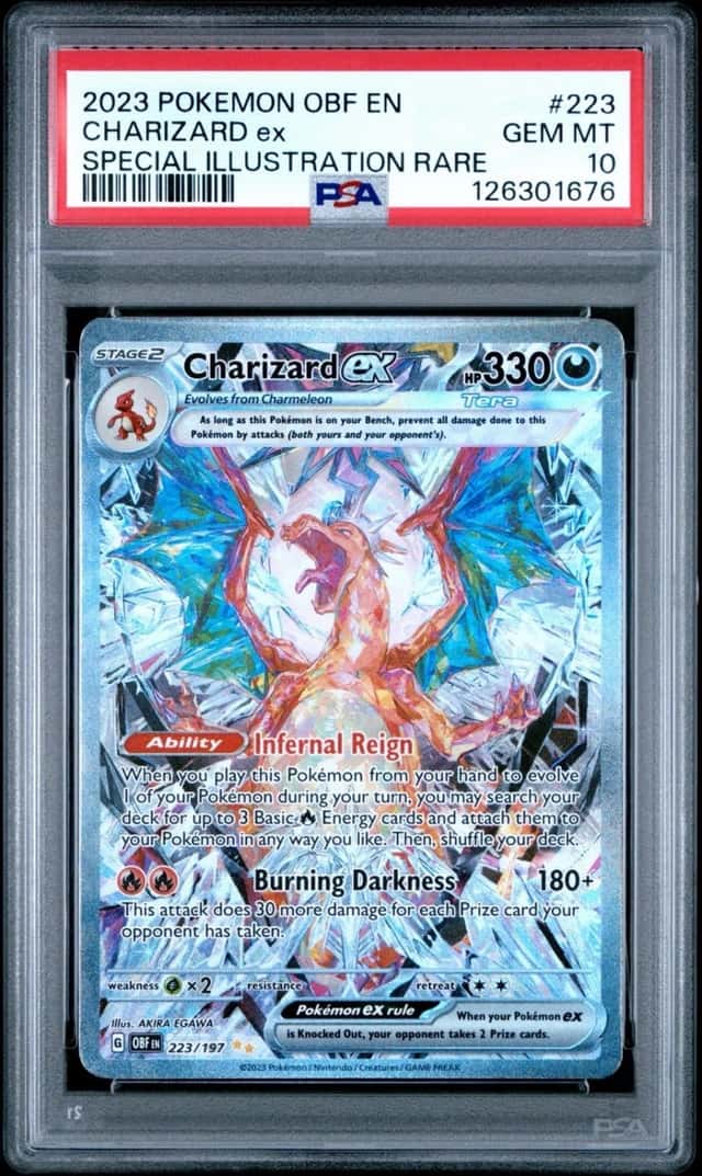 Pokemon TCG 2023 Charizard ex 223/197 Obsidian Flames SIR Holo PSA 10