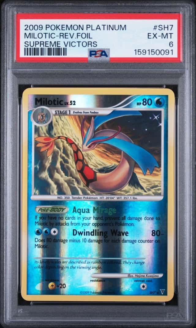 2009 POKEMON PLATINUM SUPREME VICTORS #SH7 MILOTIC-REVERSE FOIL PSA 6
