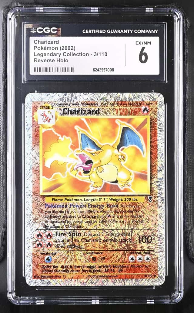 2002 Pokemon Legendary Collection Charizard Reverse Holo #3/110 CGC 6