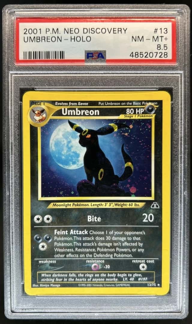 2001 Pokemon Neo Discovery Umbreon Holo #13/75 PSA 8.5