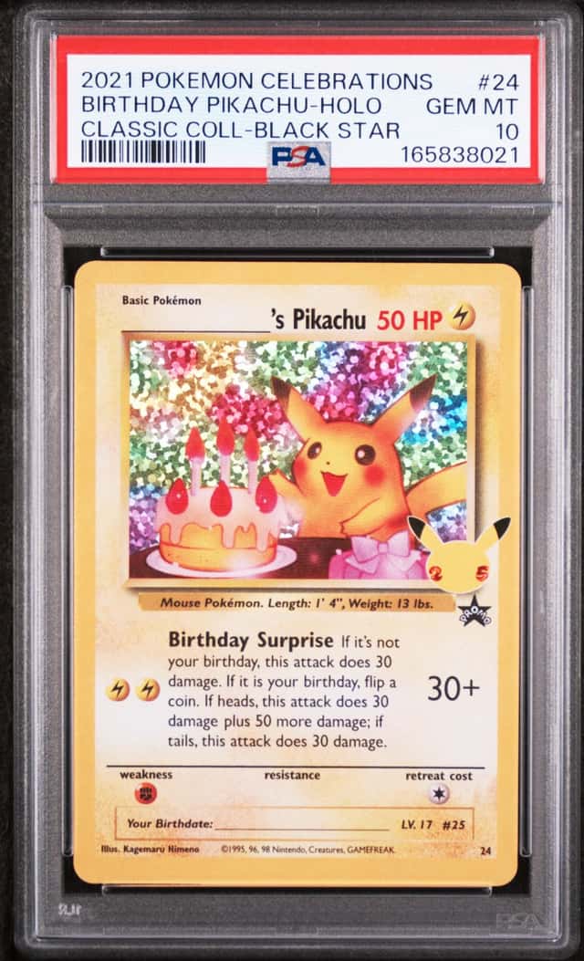 2021 Pokemon SWSH Celebrations Birthday Pikachu Classic Collection #24 PSA 10
