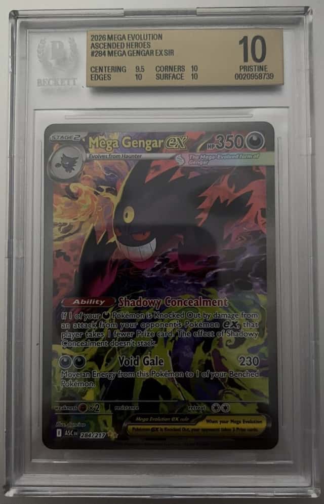 Mega Gengar EX SIR 2026 Pokémon Ascended Heroes Rare 284/217 BGS 10 PRISTINE