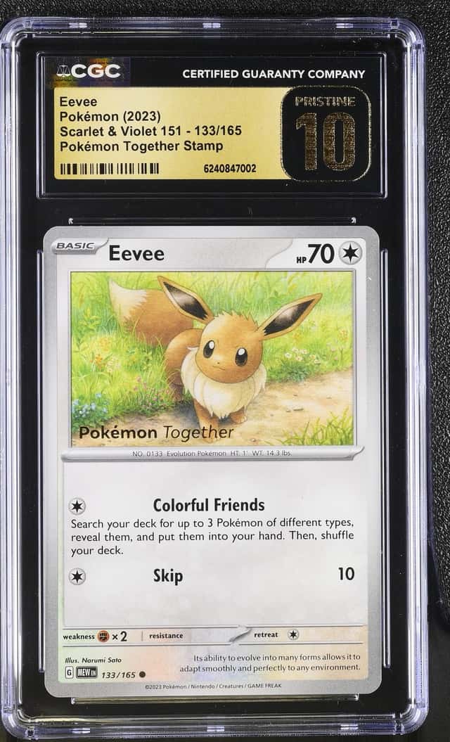 Pokemon 2023 Eevee Pokémon Together Stamp CGC PRSTINE 10 POP 5 #133