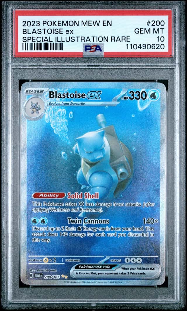 2023 POKEMON 151 BLASTOISE EX SPECIAL ILLUSTRATION RARE #200/165 SIR HOLO PSA 10