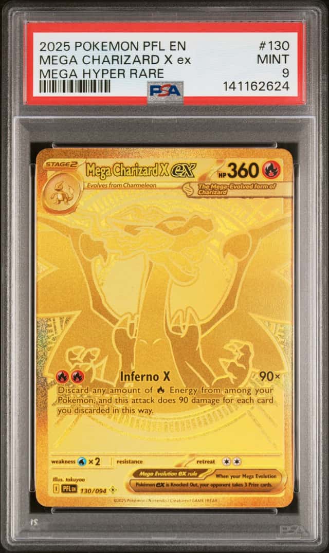 Pokemon Mega Charizard X ex 130/094 Phantasmal Flames PSA 9 Holo 141162624