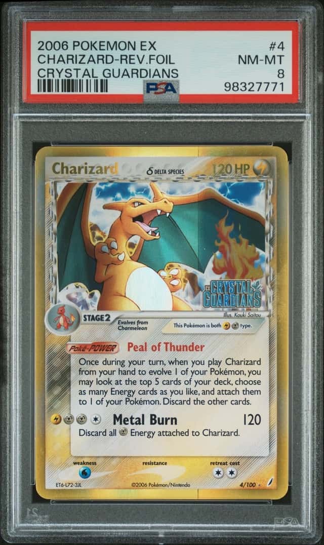 Pokemon Charizard Crystal Guardians Stamped Psa 8 4/100