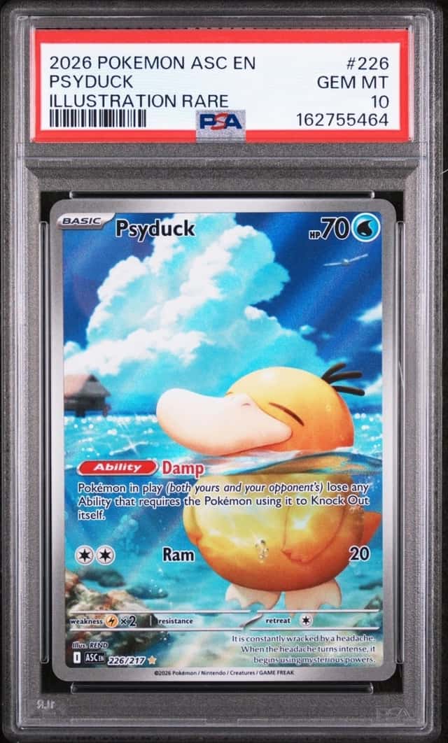 2026 Pokemon Ascended Heroes Psyduck 226 Illustration Rare - Graded PSA 10