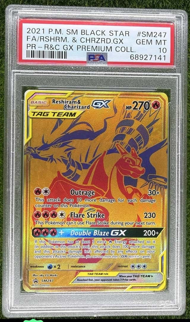 Reshiram & Charizard Tag Team PSA 10 Pokemon SM Black Star Promos #SM247 7141