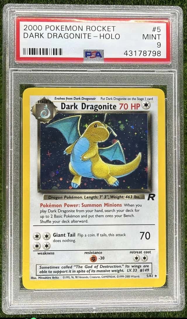 Dark Dragonite PSA 9 2000 Pokemon Team Rocket #5/82 Holo 8798
