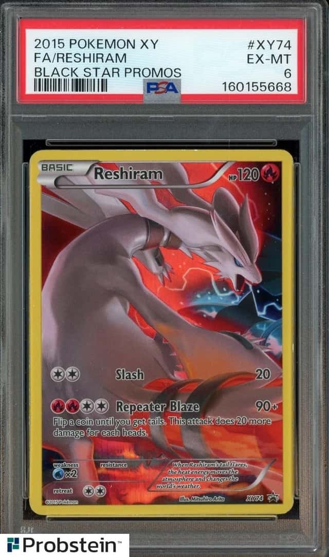 2015 Pokemon XY Black Star Promo #XY74 FA Reshiram PSA 6 EX-MT