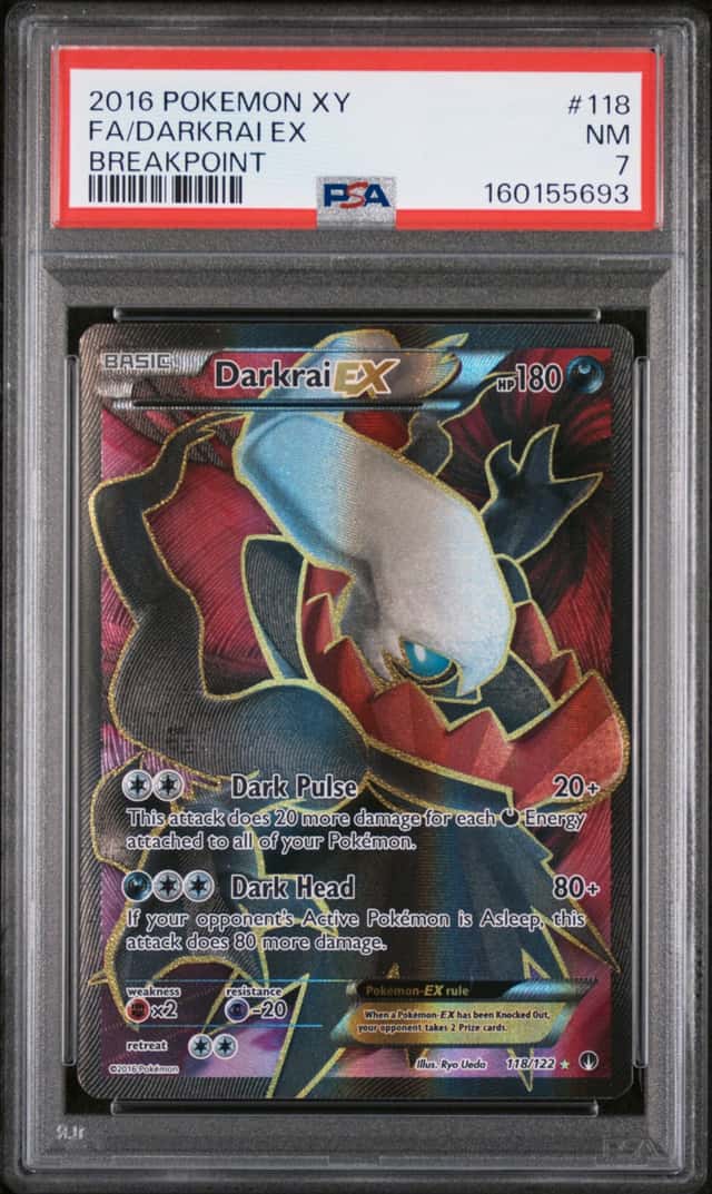 2016 Pokemon XY Breakpoint #118 FA Darkrai EX PSA 7 NM