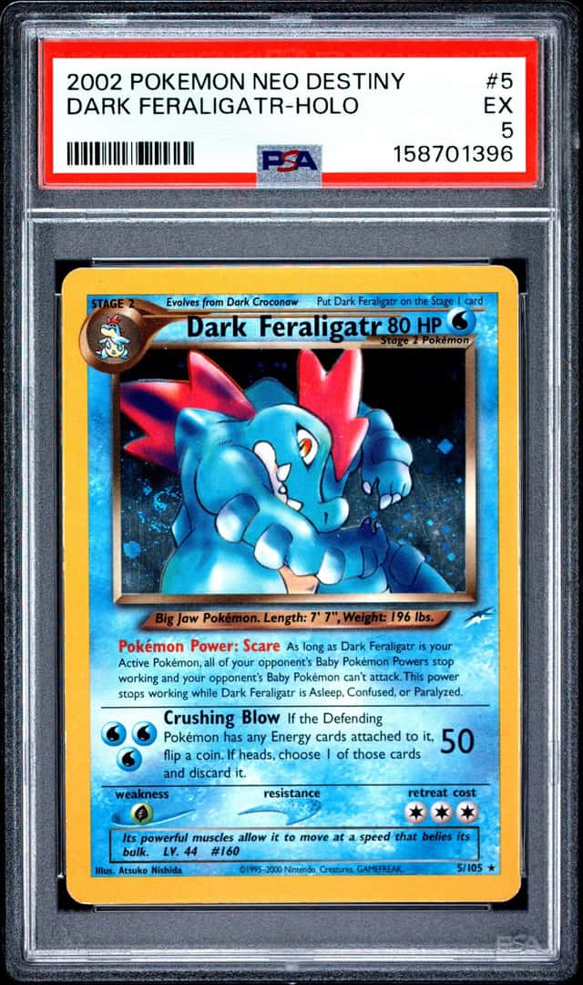 2002 Pokemon Neo Destiny #5 Dark Feraligart Holo w/ Swirl PSA 5 EX