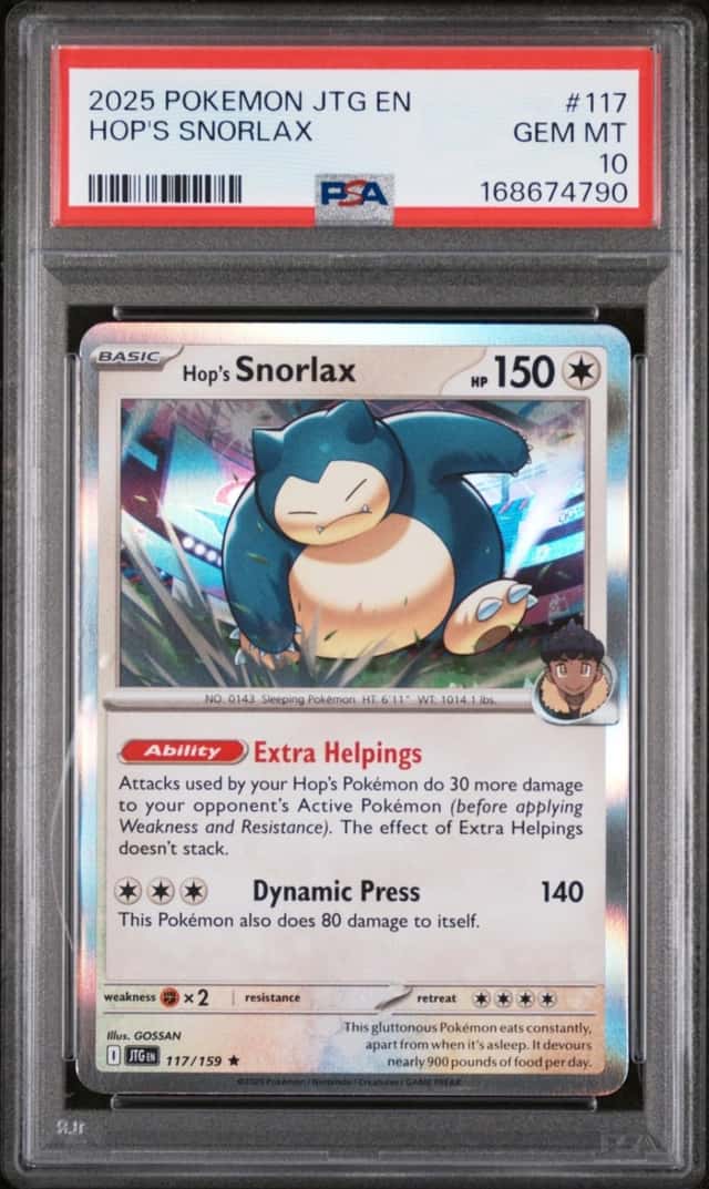 2025 POKEMON JTG EN-JOURNEY TOGETHER #117 HOP'S SNORLAX PSA 10