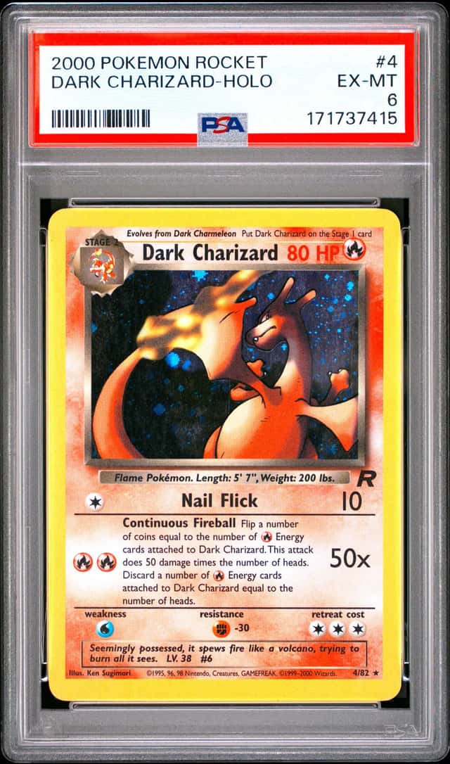 2000 Pokemon Rocket #4 Dark Charizard Holo PSA 6