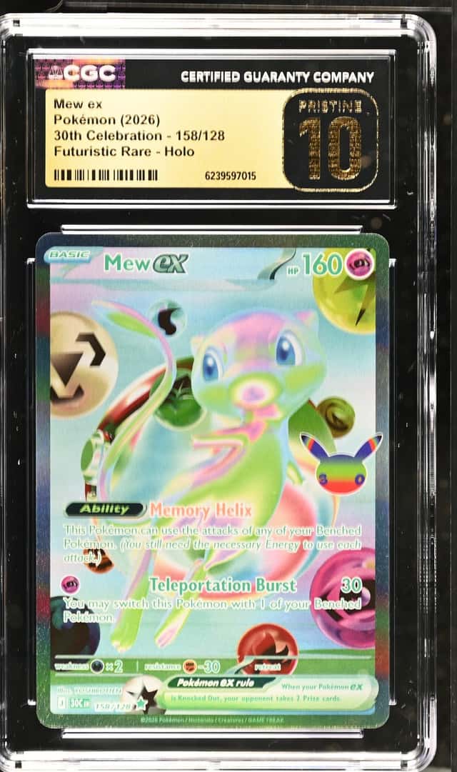 2026 Pokemon 30th Celebration Mew ex Futuristic Rare #158/128 CGC 10 Pristine