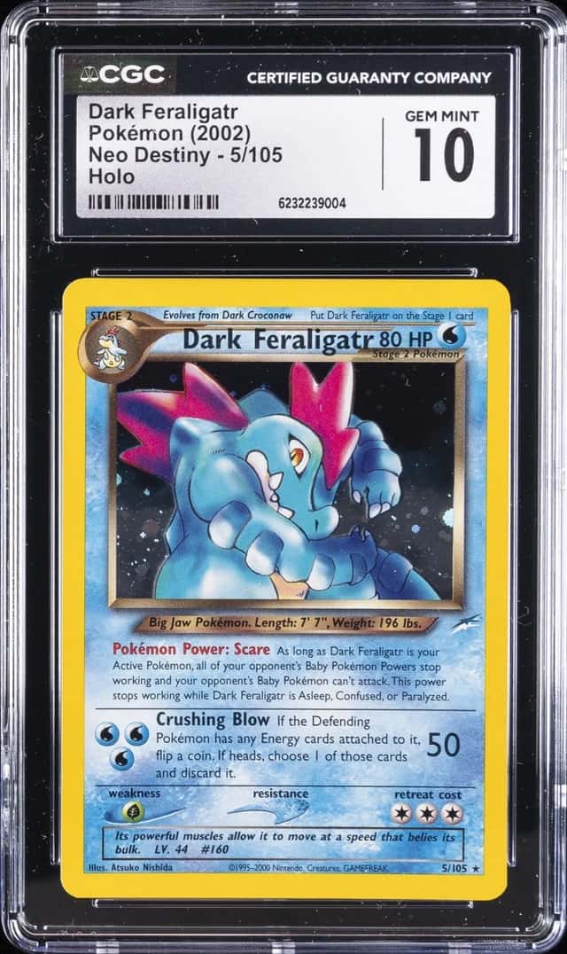 2002 POKEMON NEO DESTINY HOLO #5/105 DARK FERALIGATR CGC 10 GEM MINT