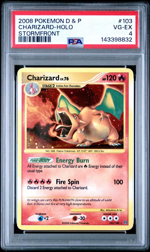 2008 Pokemon Diamond & Pearl Stormfront Charizard Holo #103/100 PSA 4