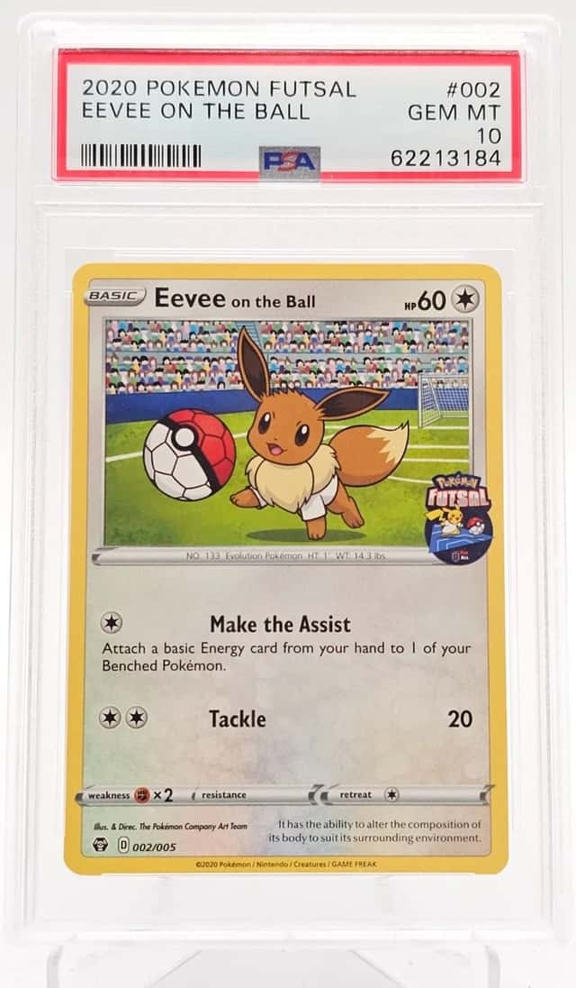 EEVEE ON THE BALL 2020 POKEMON FUTSAL 002/005 PROMO PSA 10 Q3963-6